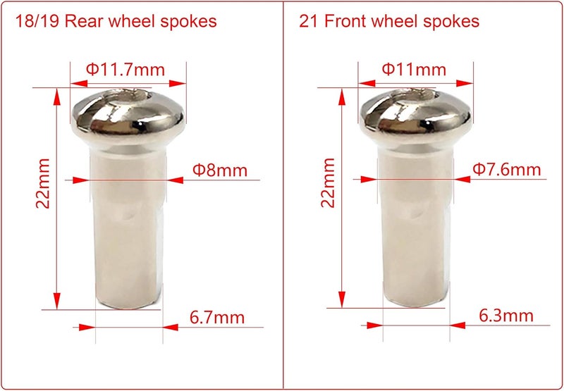 OTOM Motorcycle spokes 21" Front 18" 19" Rear Wheel spokes & spoke nipples For YZ125 YZ250 YZ250FX YZ450F WR250 WR450 (21" Front Wheel Spokes) - Image 4